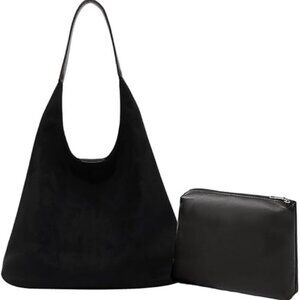 Women Hobo Bag Faux Suede Large Capacity Shoulder Tote Handbag